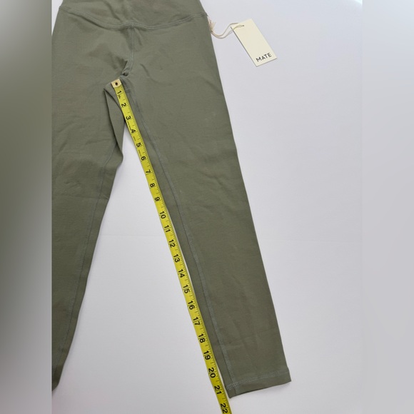 NWT MATE The Label Organic Cotton Stretch Bra Legging Set Size XS Sage Green - Picture 12 of 16